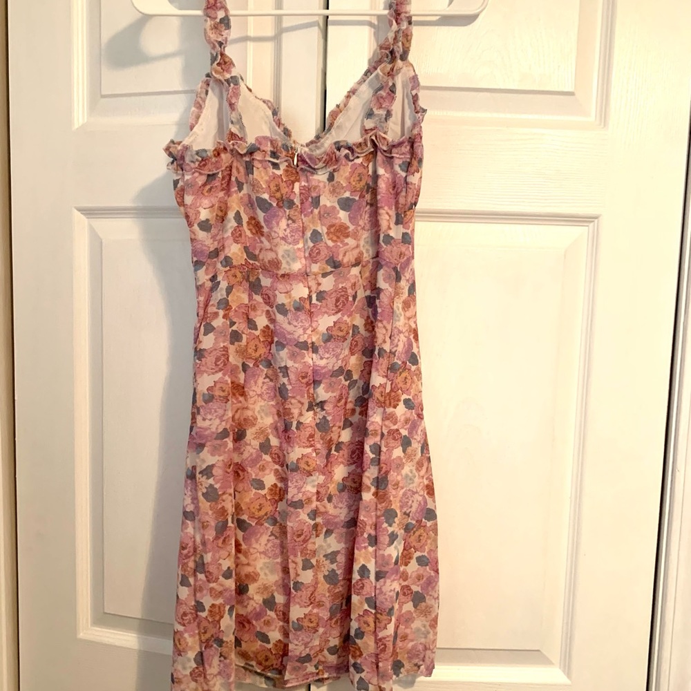 Floral Ruffle Mini Dress Size Large - Picture 8 of 9